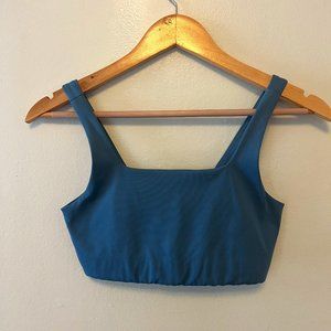 Girlfriend Collective Monarch Blue Tommy Cropped Sports Bra SMALL